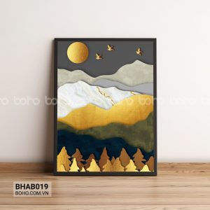 Tranh trừu tượng phong cảnh đồi núi BHAB019